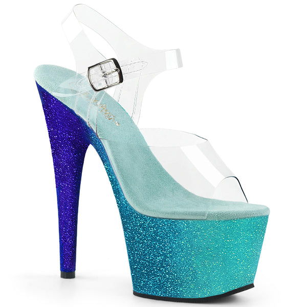 ADORE-708OMBRE Plateau Sandaletten Aqua/Blau von Pleaser