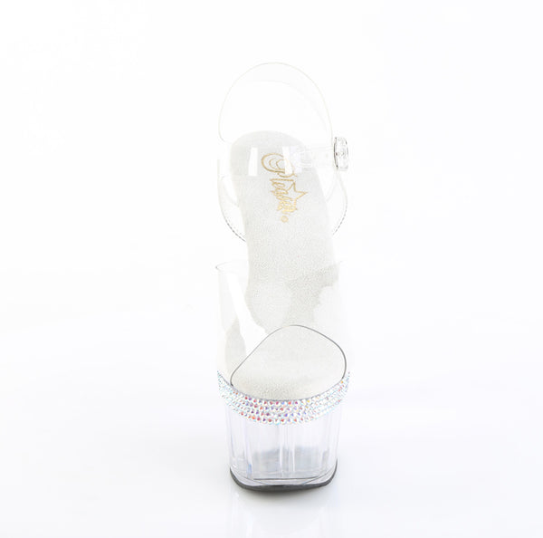 ADORE-708PHRS Sandalette Plateauschuhe Transparent | Pleaser