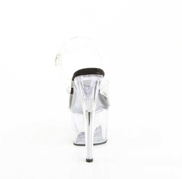 ADORE-708PREM Plateau Sandaletten Transparent Schwarz TPU von Pleaser – Ansicht 4