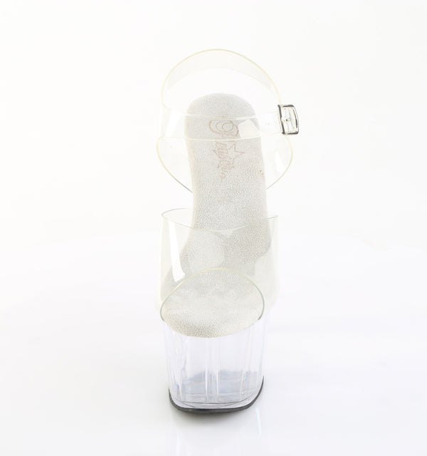 ADORE-708PREM Plateau Sandaletten Transparent TPU von Pleaser – Ansicht 2