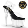 ADORE-708PREM Plateau Sandaletten Transparent Schwarz TPU von Pleaser