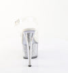 ADORE-708PREM-RSI Plateau Sandaletten Silber Glitzer TPU von Pleaser – Ansicht 4