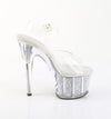ADORE-708PREM-RSI Plateau Sandaletten Silber Glitzer TPU von Pleaser – Ansicht 5