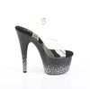 ADORE-708SPKL-01 Sandalette Plateauschuhe Schwarz Glitzer von Pleaser – Ansicht 5