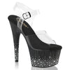 ADORE-708SPKL-01 Sandalette Plateauschuhe Schwarz Glitzer von Pleaser