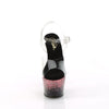 ADORE-708SS Plateau Sandaletten - Schwarz Rosa Glitzer von Pleaser – Ansicht 2