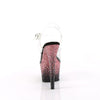 ADORE-708SS Plateau Sandaletten - Schwarz Rosa Glitzer von Pleaser – Ansicht 4