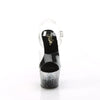 ADORE-708SS Plateau Sandaletten - Schwarz Silber Glitzer von Pleaser – Ansicht 2