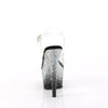ADORE-708SS Plateau Sandaletten - Schwarz Silber Glitzer von Pleaser – Ansicht 4