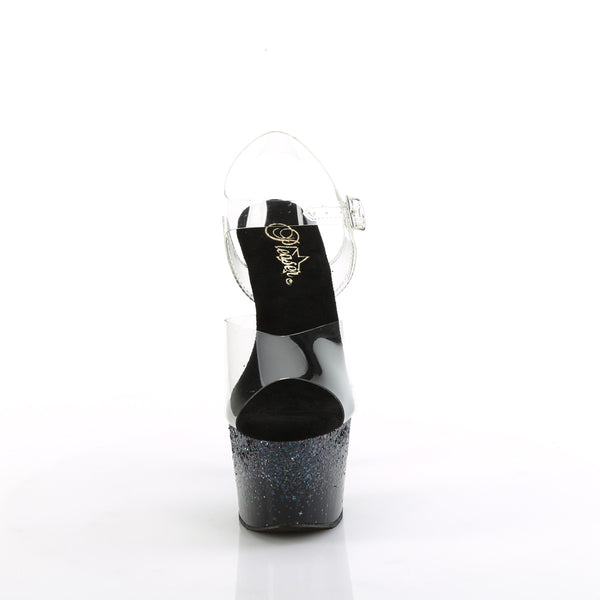 ADORE-708SS Plateau Sandaletten - Schwarz Glanz von Pleaser – Ansicht 2