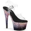 ADORE-708SS Plateau Sandaletten Schwarz/Rosa | Pleaser