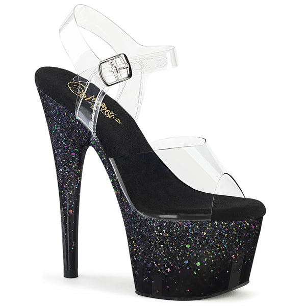 ADORE-708SS Plateau Sandaletten - Schwarz Glanz von Pleaser