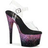ADORE-708SS Plateau Sandaletten Schwarz/PinkGlitzer | Pleaser