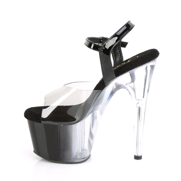 ADORE-708T-1 Plateau Sandaletten Schwarz/Transparent von Pleaser – Ansicht 3