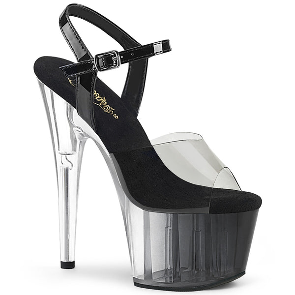 ADORE-708T-1 Plateau Sandaletten Schwarz/Transparent von Pleaser
