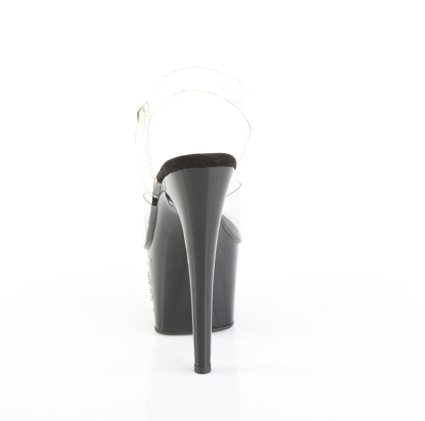 ADORE-708TIP-02 Sandalette Plateauschuhe Schwarz Glitzer von Pleaser – Ansicht 4