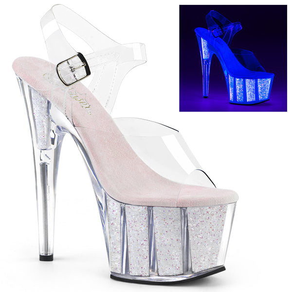 ADORE-708UVG Plateau Sandaletten Neon Opal UV von Pleaser