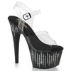 ADORE-708WFRS Sandalette Plateauschuhe Schwarz Glitzer von Pleaser