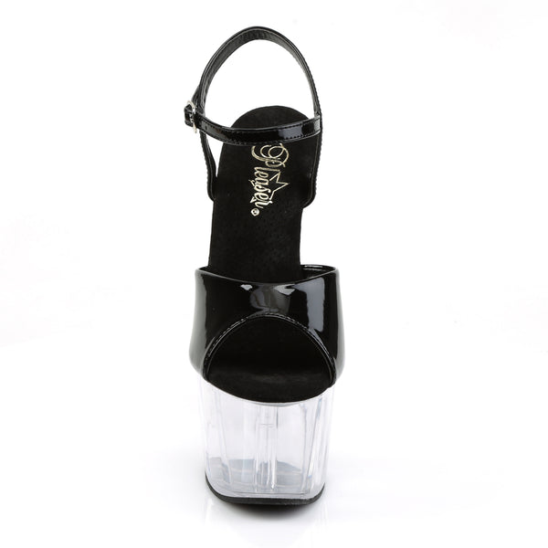 ADORE-709 Plateau Sandaletten - Schwarz / Transparent von Pleaser – Ansicht 2
