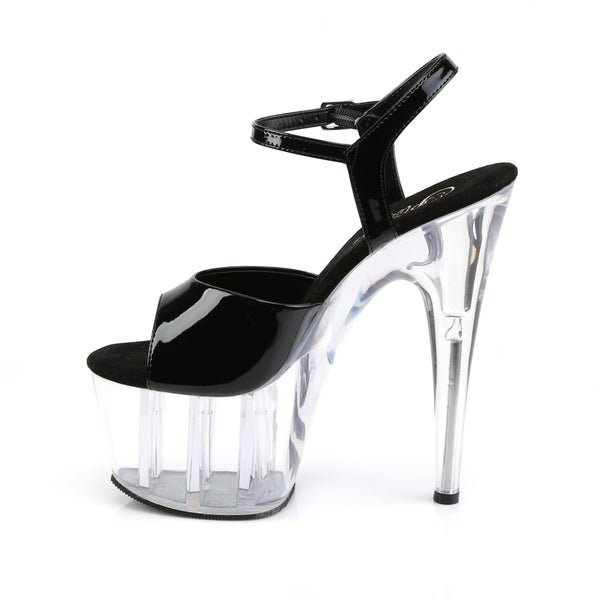 ADORE-709 Plateau Sandaletten - Schwarz / Transparent von Pleaser – Ansicht 3