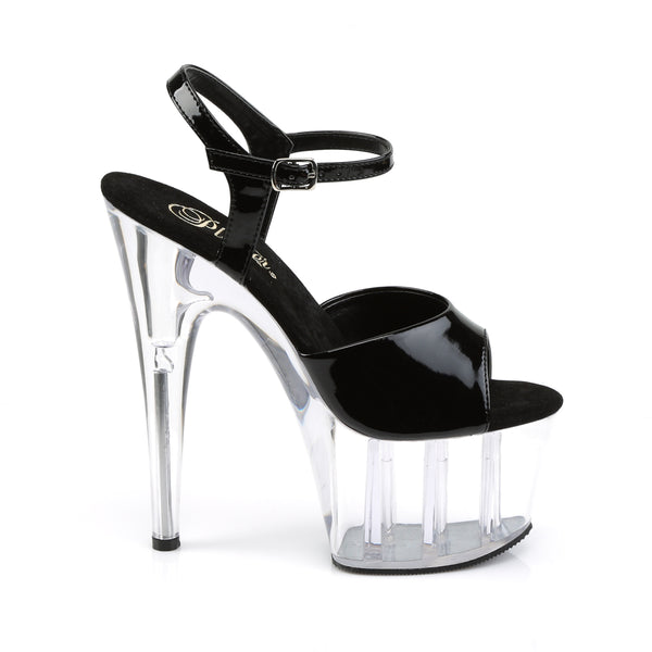 ADORE-709 Plateau Sandaletten - Schwarz / Transparent von Pleaser – Ansicht 5