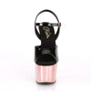 ADORE-709 Plateau Sandaletten Schwarz/Rose Gold | Pleaser