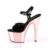 ADORE-709 Plateau Sandaletten Schwarz/Rose Gold | Pleaser