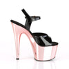ADORE-709 Plateau Sandaletten Schwarz/Rose Gold | Pleaser