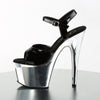 ADORE-709 Plateau Sandaletten Lack Schwarz/Chrom von Pleaser – Ansicht 3