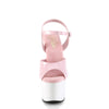 ADORE-709 Plateau Sandaletten - Rosa/Weiß von Pleaser – Ansicht 2