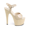 ADORE-709 Plateau Sandaletten Lack Creme | Pleaser