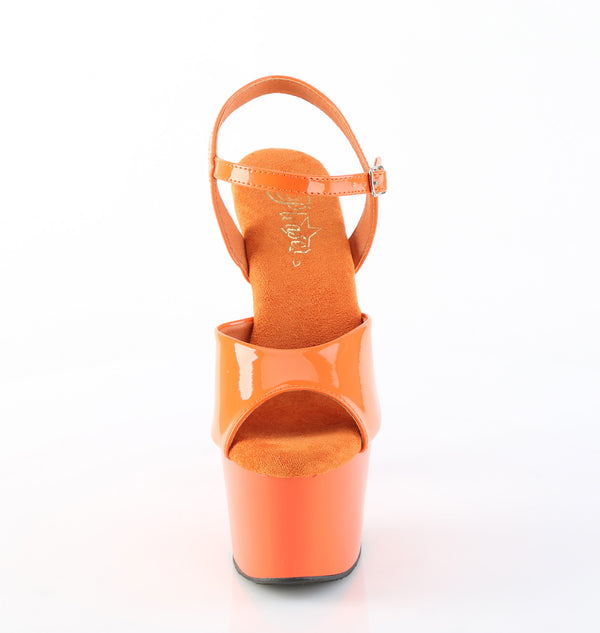 ADORE-709 Plateau Sandaletten Orange Lack von Pleaser – Ansicht 2