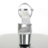 ADORE-709 Plateau Sandaletten Silber Chrom | Pleaser
