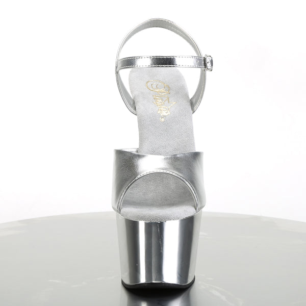 ADORE-709 Plateau Sandaletten Silber Chrom | Pleaser