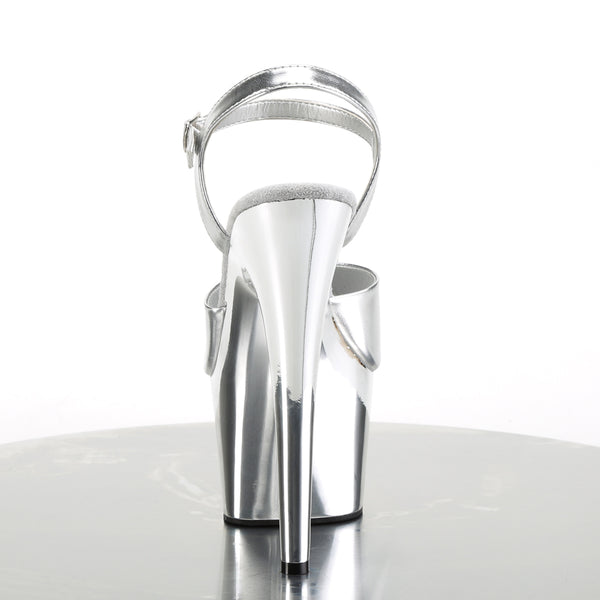 ADORE-709 Plateau Sandaletten Silber Chrom | Pleaser