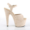 ADORE-709FS Plateau Sandaletten Beige Samt | Pleaser