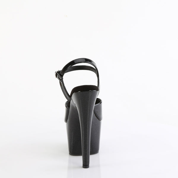 ADORE-709GP Plateau Sandaletten Schwarz/Glitzer von Pleaser – Ansicht 4