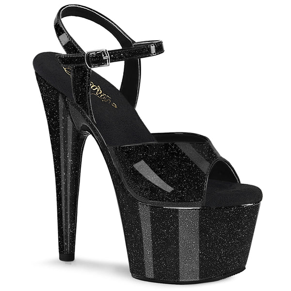 ADORE-709GP Plateau Sandaletten Schwarz/Glitzer von Pleaser