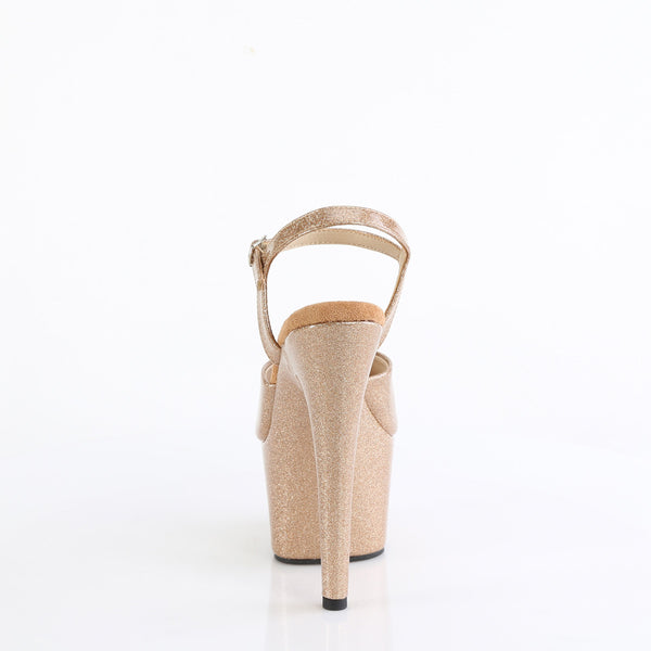 ADORE-709GP Plateau Sandaletten Gold mit Glitzer | Pleaser