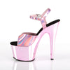 ADORE-709HGCH Plateau Sandaletten Baby Pink Chrom | Pleaser