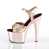 ADORE-709HGCH Plateau Sandaletten Rose Gold Chrom von Pleaser – Ansicht 3