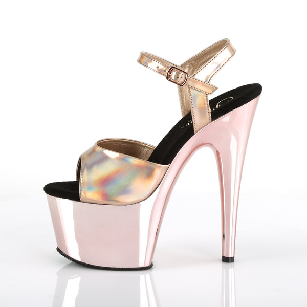 ADORE-709HGCH Plateau Sandaletten Rose Gold Chrom von Pleaser – Ansicht 3