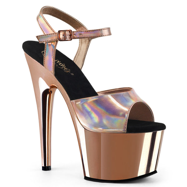 ADORE-709HGCH Plateau Sandaletten Rose Gold Chrom von Pleaser