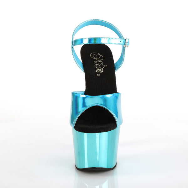 ADORE-709HGCH Plateau Sandaletten - Türkis Chrom von Pleaser – Ansicht 2