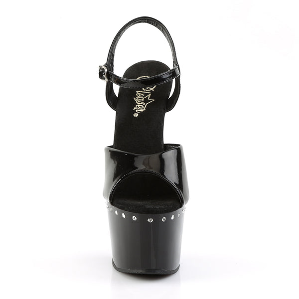 ADORE-709LS Plateau Sandaletten Lack Schwarz von Pleaser – Ansicht 2