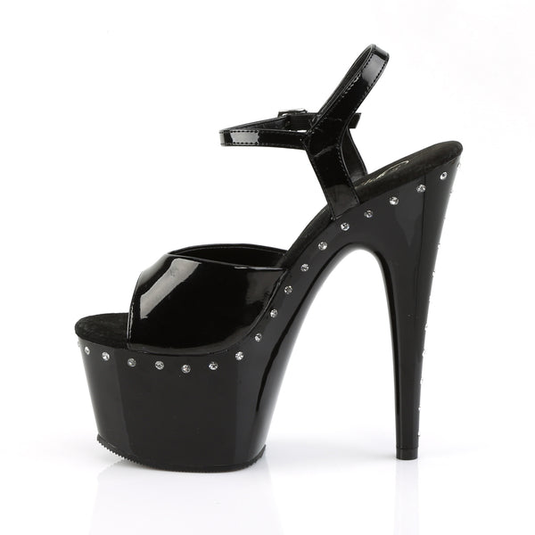 ADORE-709LS Plateau Sandaletten Lack Schwarz von Pleaser – Ansicht 3