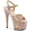 ADORE-709MB Plateau Sandaletten Beige Gold Marmor von Pleaser