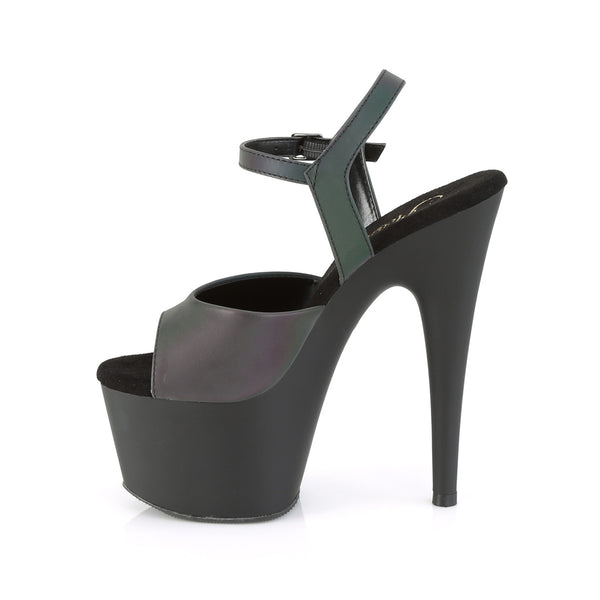 ADORE-709REFL Plateau Sandaletten Neon Schwarz | Pleaser