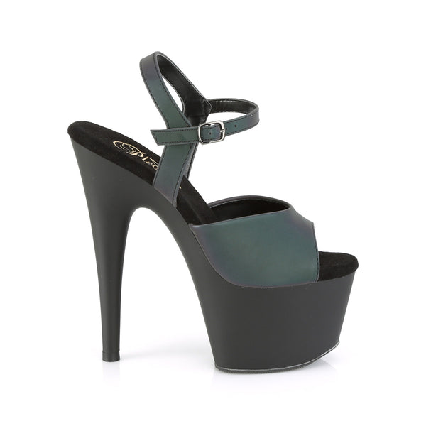 ADORE-709REFL Plateau Sandaletten Neon Schwarz | Pleaser
