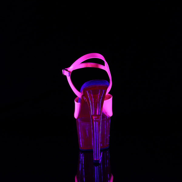 ADORE-709UVT Plateau Sandaletten - Hotpink Glow von Pleaser – Ansicht 4